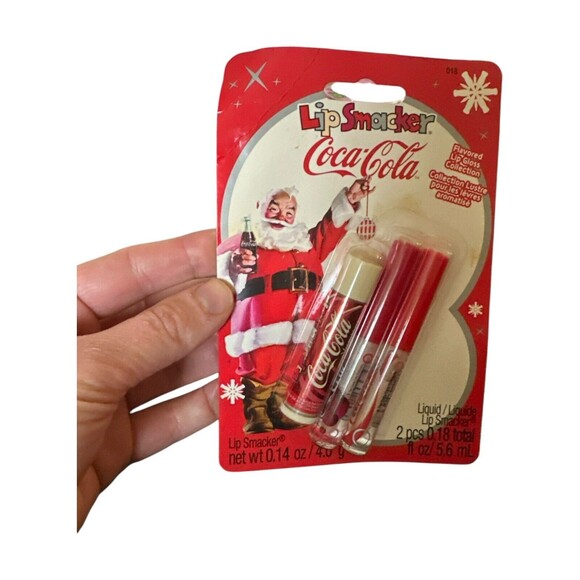 Vintage Bonnie Bell Lip Smackers Vanilla Coca Cola Christmas Set 2009 New - Picture 2 of 16